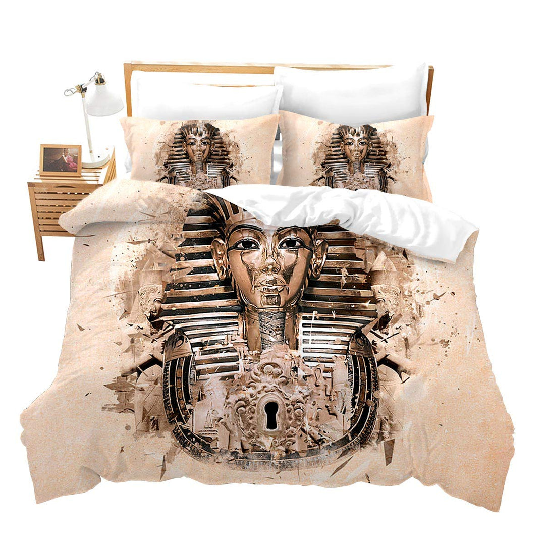 Loussiesd Ägypten Muster Bettwäsche Set für Jungen Mädchen Kinder Exotic Bettbezug Set mit Reissvers