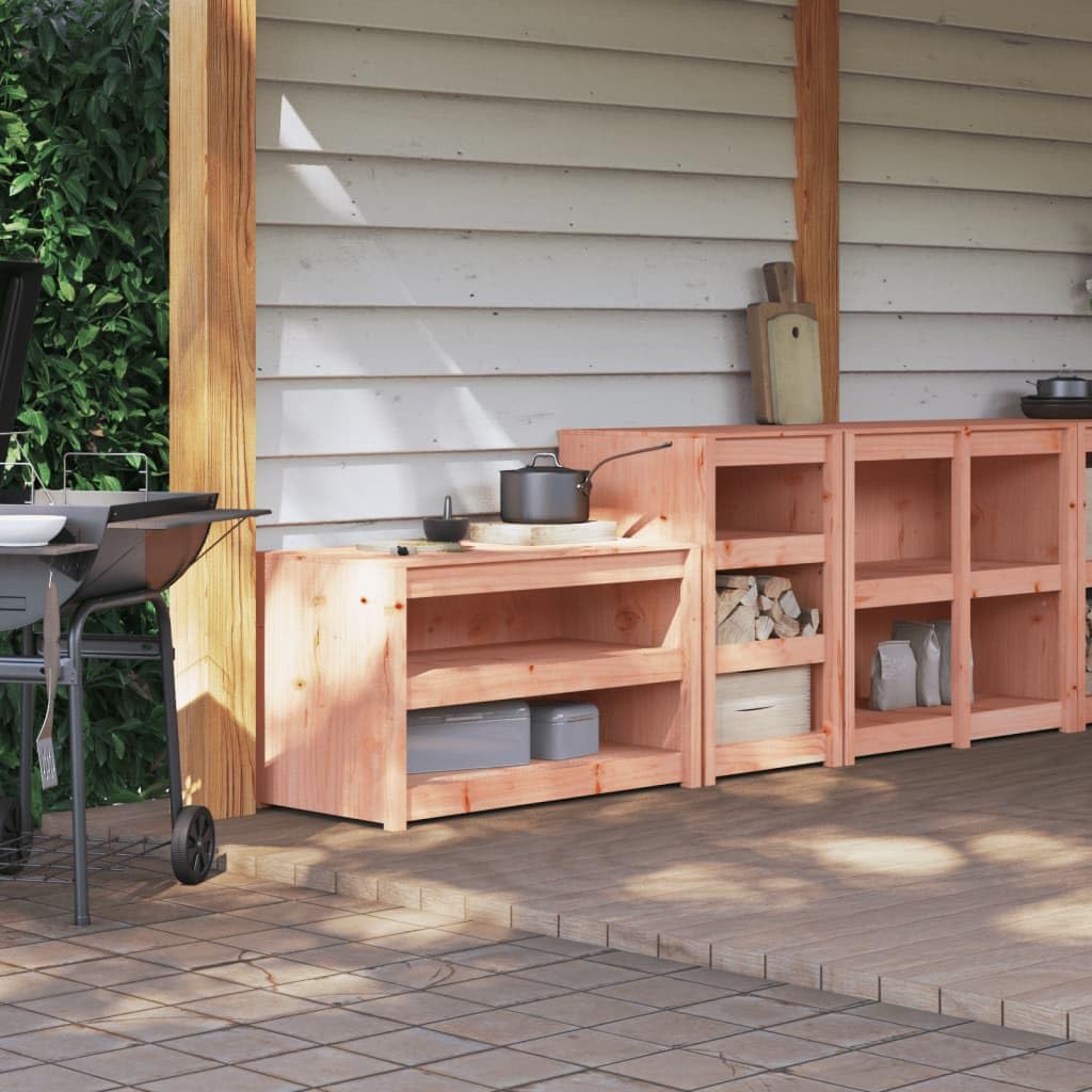 Outdoor-Küchenschränke 2 STK. Massivholz Douglasie, Outdoor Küche, Grilltisch, Pflanztisch, Outdoor