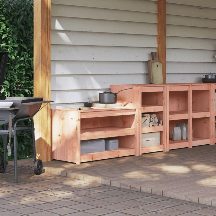 Outdoor-Küchenschränke 2 STK. Massivholz Douglasie, Outdoor Küche, Grilltisch, Pflanztisch, Outdoor