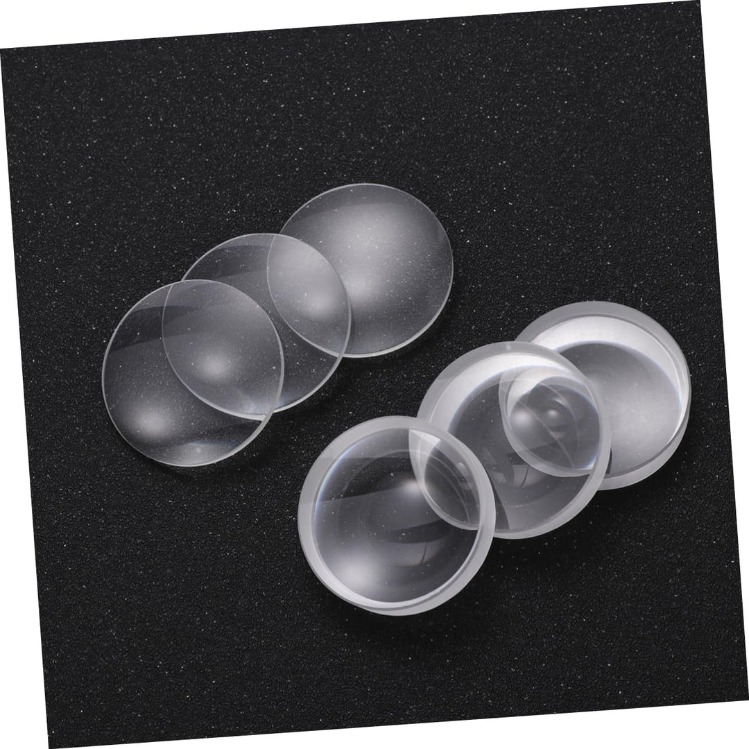 iplusmile 6 Stück Doppelt Konvexe Glaslinsen 42mm Durchmesser Brennweite Geschliffene Kanten Optisch