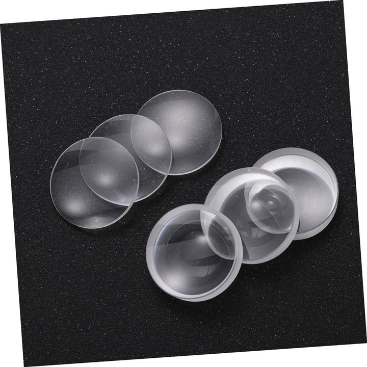 iplusmile 6 Stück Doppelt Konvexe Glaslinsen 42mm Durchmesser Brennweite Geschliffene Kanten Optisch
