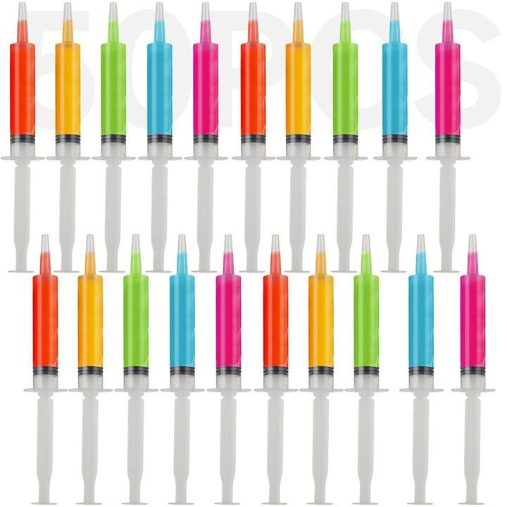 50 Stück Jelly Shot - 20ml Spritzen mit Tip Cap Wiederverwendbare Plastikspritzen für Flüssigkeiten,