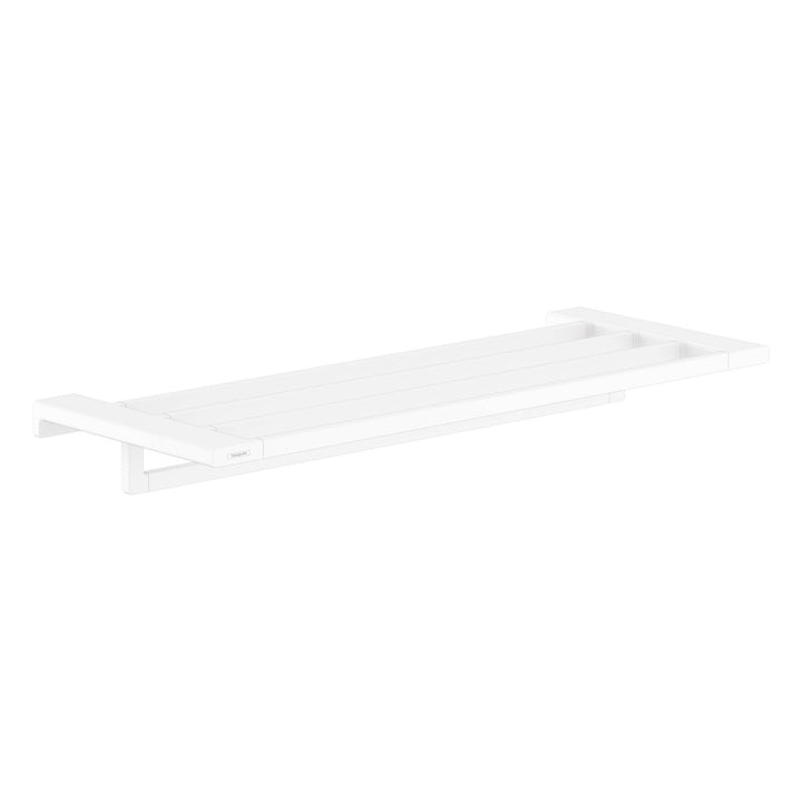 hansgrohe Handtuchablage mit Handtuchstange AddStoris, Handtuchhalter 64.8cm, Badetuchhalter, Mattwe
