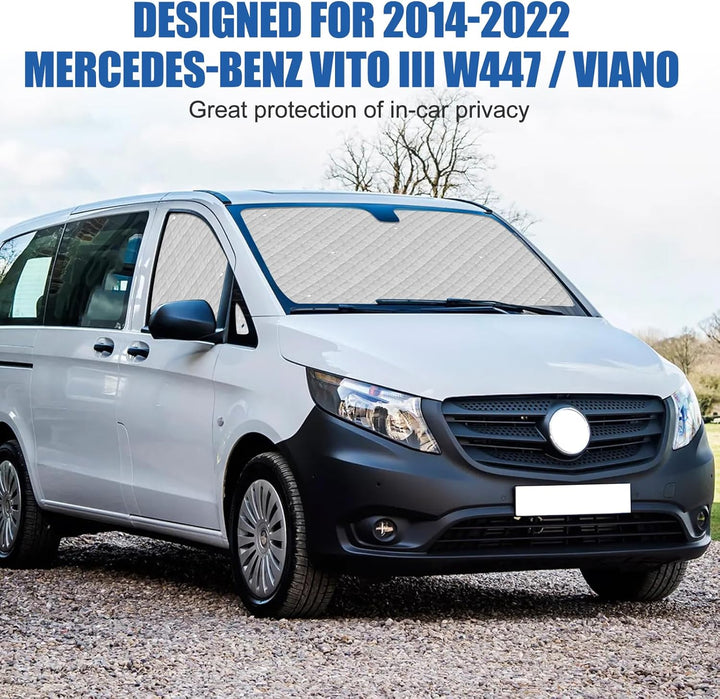 Wohnmobil Windschutzscheibe Sonnenschutz kompatibel mit Mercedes-Benz VITO III W447 2014-2022, Sonne