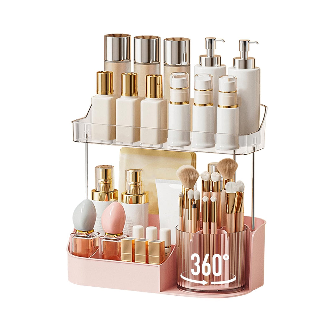 DASITON Make Up Kosmetik Organizer, 360° drehbarer Make Up Pinsel Organizer, Schmink Aufbewahrung fü