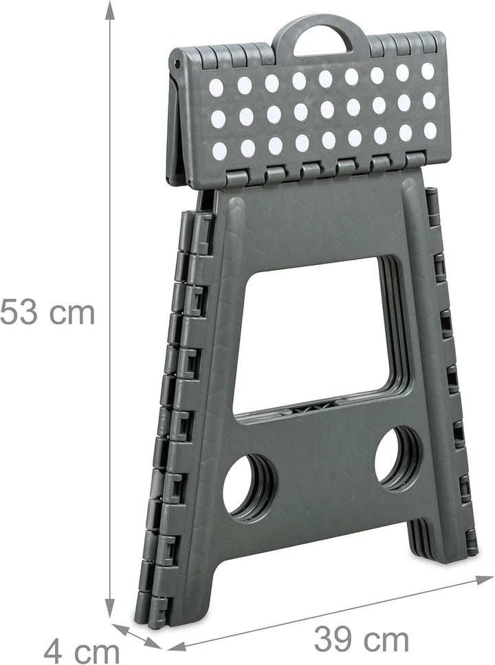 relaxdays Klapphocker faltbar, 2er Set, Camping Hocker, grosser Badhocker, bis 150 kg, Kunststoff, H