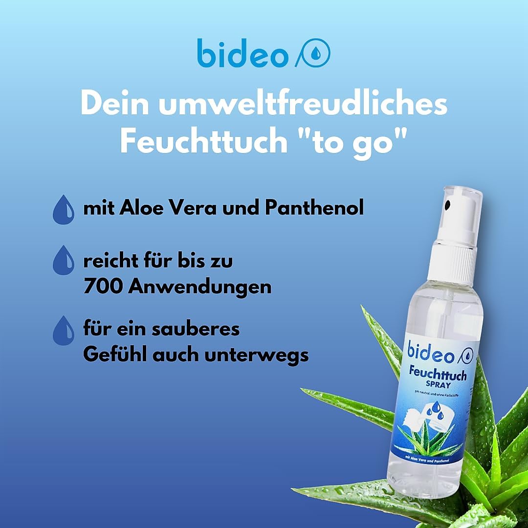 Feuchttuchspray 100ml - Hygienische Reinigung mit nur einem Sprühstoss auf das Toilettenpapier (100m