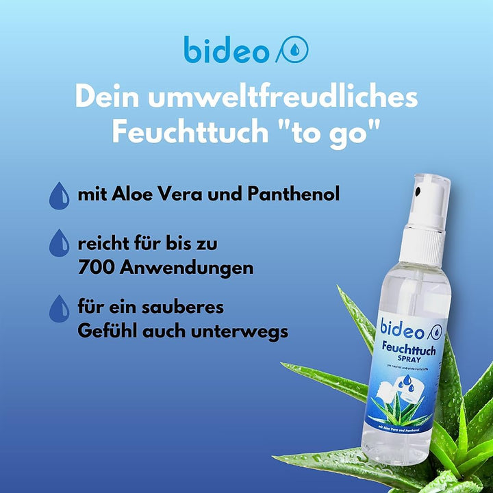 Feuchttuchspray 100ml - Hygienische Reinigung mit nur einem Sprühstoss auf das Toilettenpapier (100m