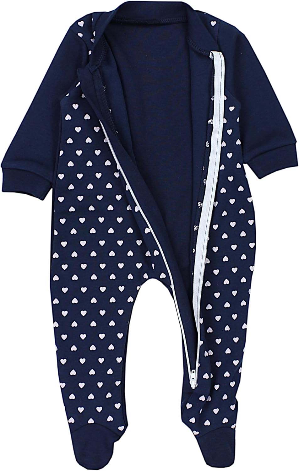 TupTam Baby Unisex Schlafstrampler Mädchen Schlafanzug mit Fuss Jungen Spieler 3er Pack 56 Herzen Du
