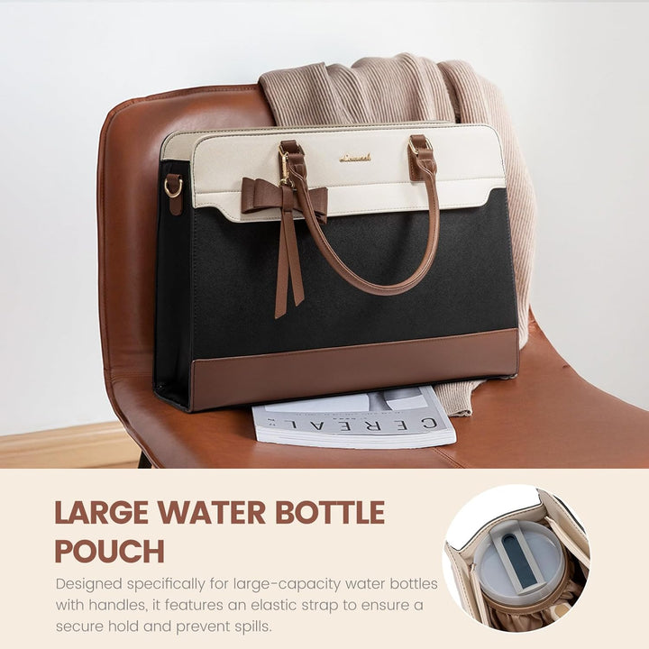 LOVEVOOK Handtasche Damen Gross, 17,3 Zoll Laptoptasche Arbeitstasche Elegant Uni Tasche Schultasche