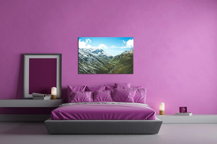 deyoli durch die Berge schlingendes Tal Format: 60x40 als Leinwandbild, Motiv fertig gerahmt auf Ech