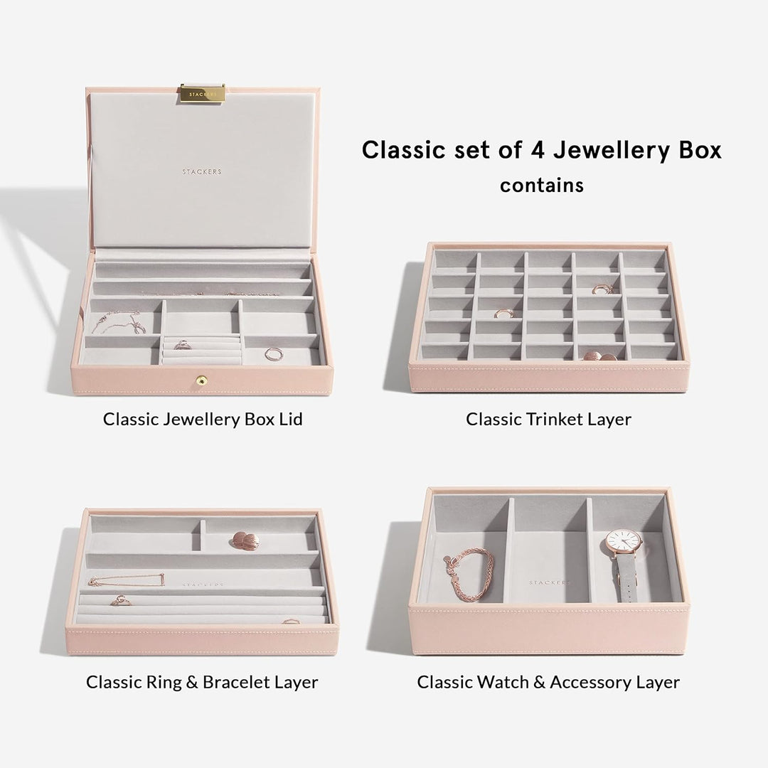 Stackers Blush Klassisch Schmuckschatulle - 4 Blush Pink & Gold, Blush Pink & Gold