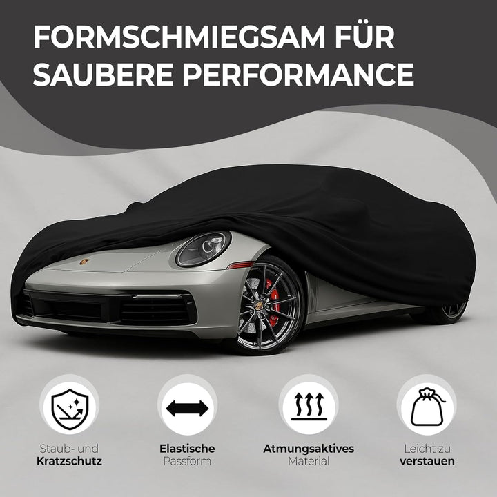 Car-e-Cover© Indoor Car Cover - Premium Autoabdeckung Perfect Stretch – Formanpassende, atmungsaktiv