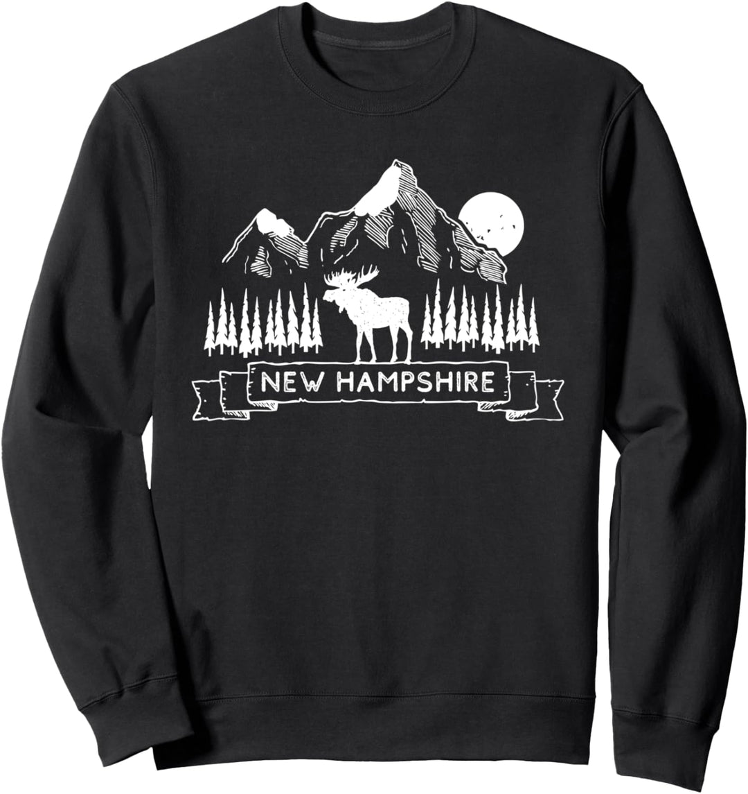 New Hampshire Mountain Elch | New Hampshire Souvenir Geschenk Sweatshirt