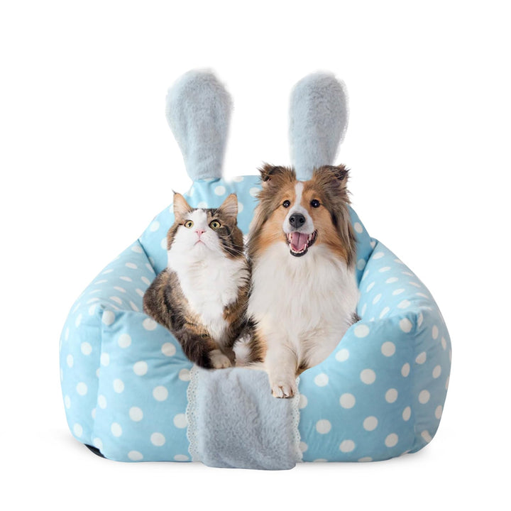 PETCUTE Katzenbett Hundebett Haustierbett für Katzen und kleine Hunde,Waschbar Kaninchen Design Haus