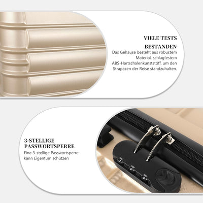 MoFut Koffer, Handgepäck Koffer, Hartschalenkoffer Trolley Rollkoffer Suitcase, Reisekoffer mit Roll