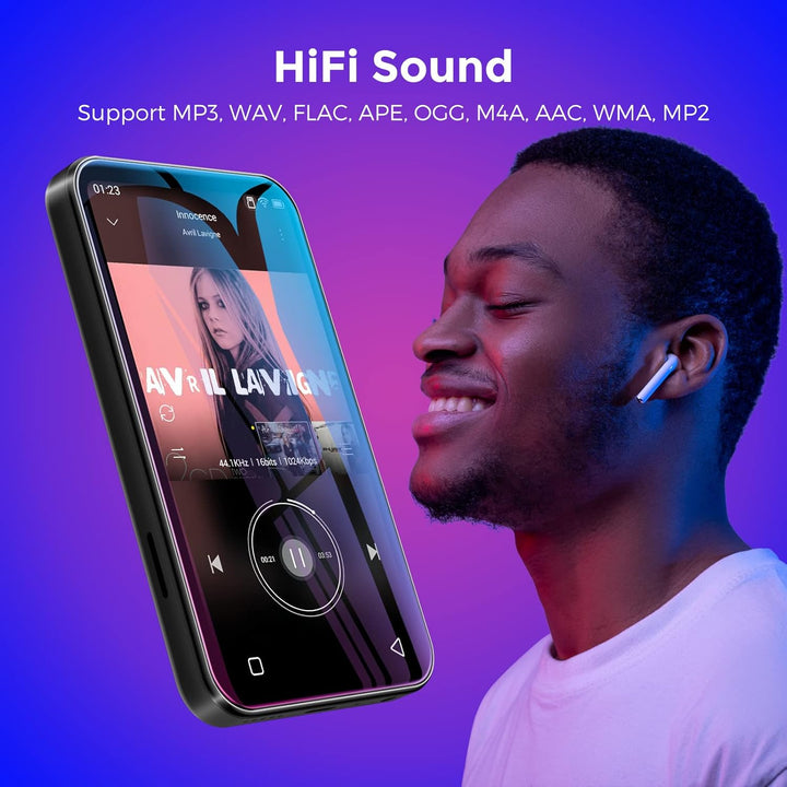 WiFi-MP3-Player mit Bluetooth, TIMMKOO 4,0-Zoll-Voll-Touchscreen-MP3-MP4-Player, tragbarer HiFi-Soun