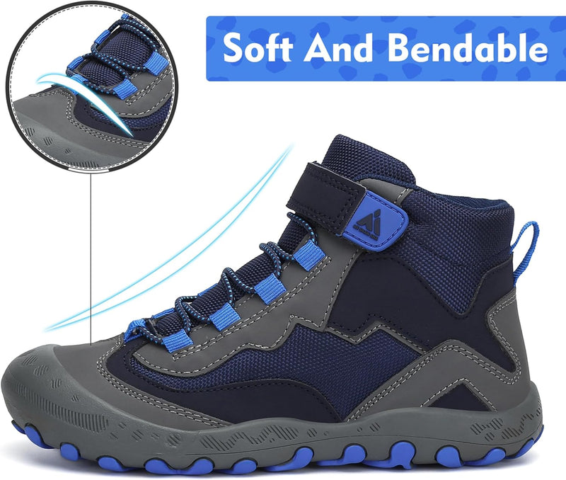 Mishansha Kinder Wanderschuhe Trekking Wanderstiefel Outdoor Trekkingschuhe 30 EU Stahlblau, 30 EU S