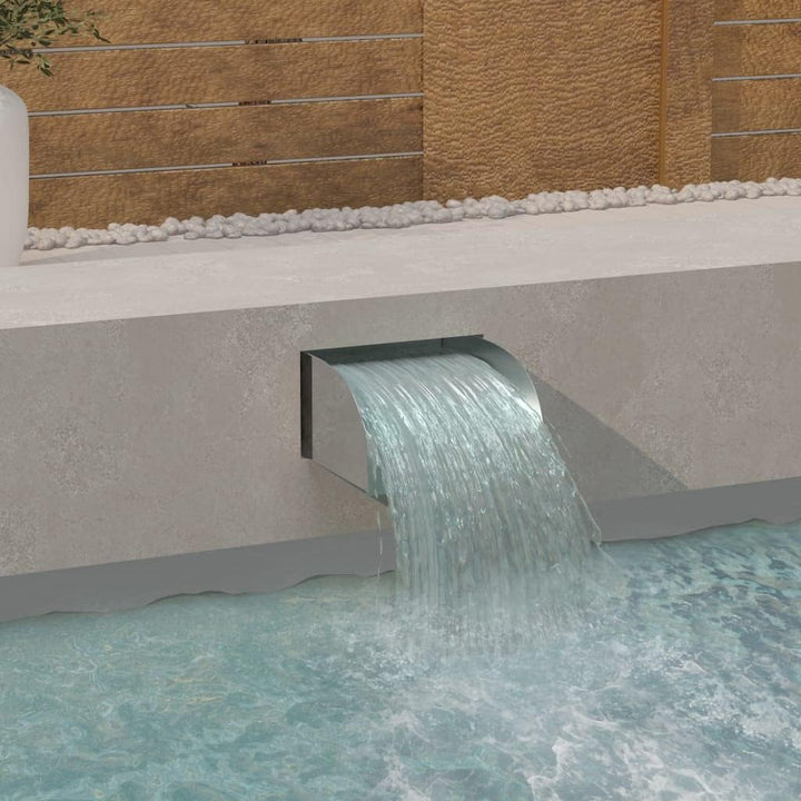 HOMIUSE Wasserfall Edelstahl Wasserfall Brunnen Wasserfall Garten Wasserfall Teich Pool Wasserfall E