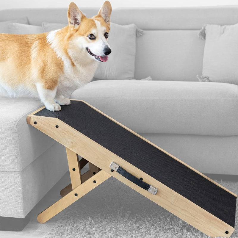 Hunderampe - Hundetreppe für kleine Hunde und grosse Hunde - Einstellbar 18-53 cm - Für Bett Sofa -