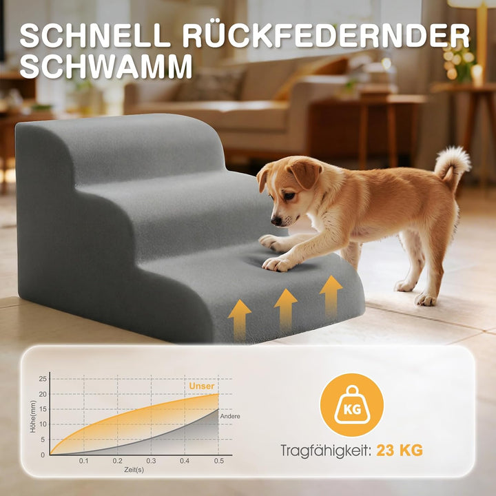 Zvonema Hundetreppe für kleine Hunde, Haustiertreppe,wasserdicht Hundetreppe 40 cm Hoch, Waschbarer