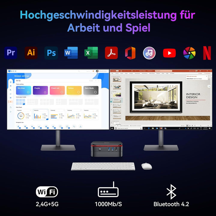 Blackview MP60 N150 MINI PC 2025 New Intel Twin Lake N150 (Beats N97/N95, bis zu 3.60 GHz), 16GB RAM