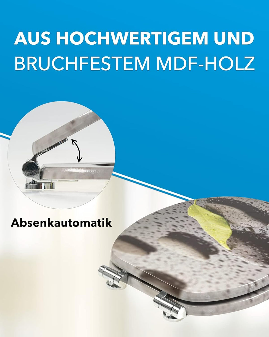 Xonic Design WC-Sitz - Premium Klo-Deckel - Toilettensitz mit Absenkautomatik - hochwertige Klobrill