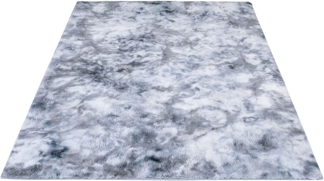 carpet city Teppich Hochflor Wohnzimmer - Einfarbig Grau-Silber 120x170 cm Rechteckig - Weicher Wohn