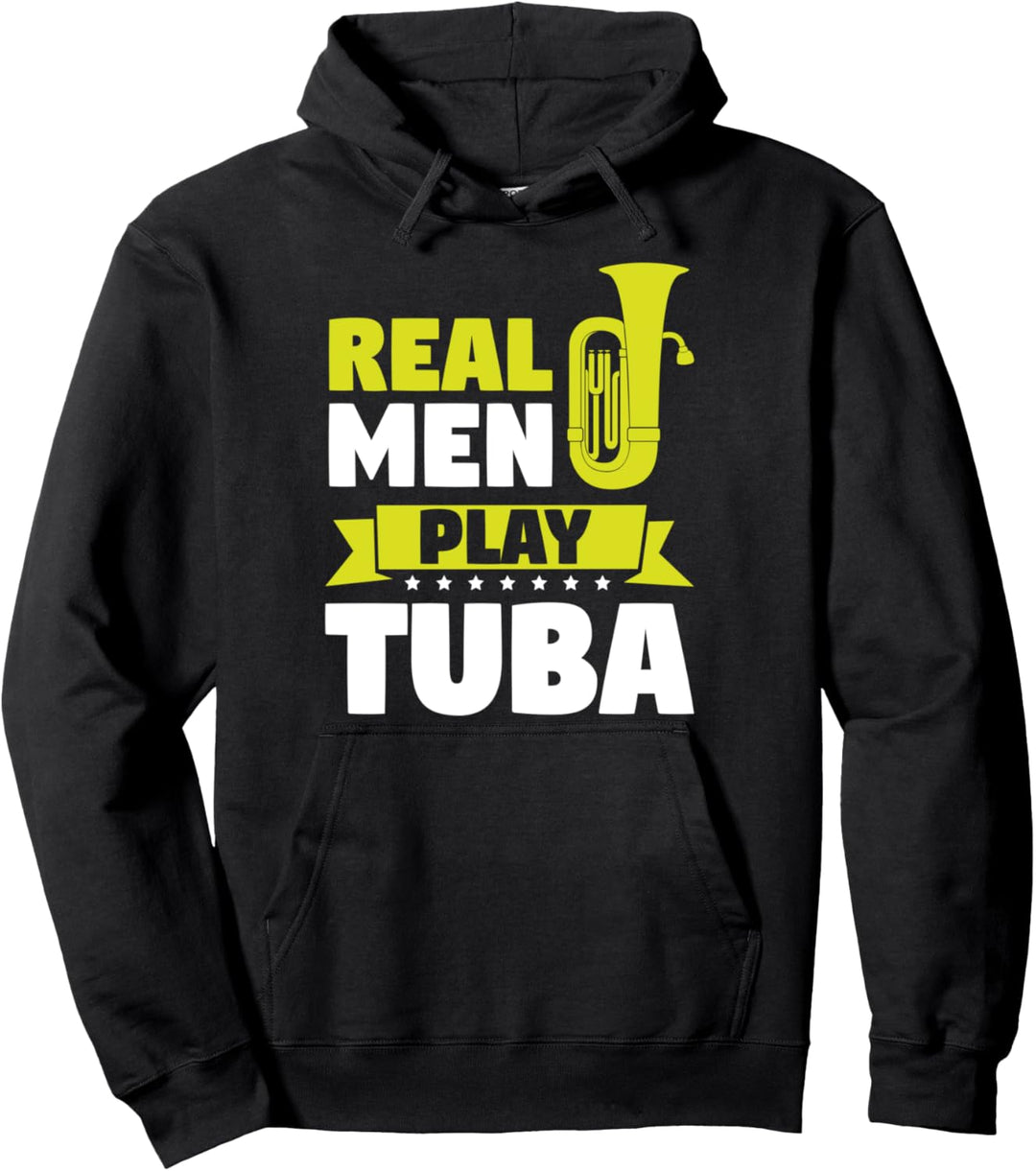 Echte Männer spielen Tuba Tuba-Spieler Pullover Hoodie