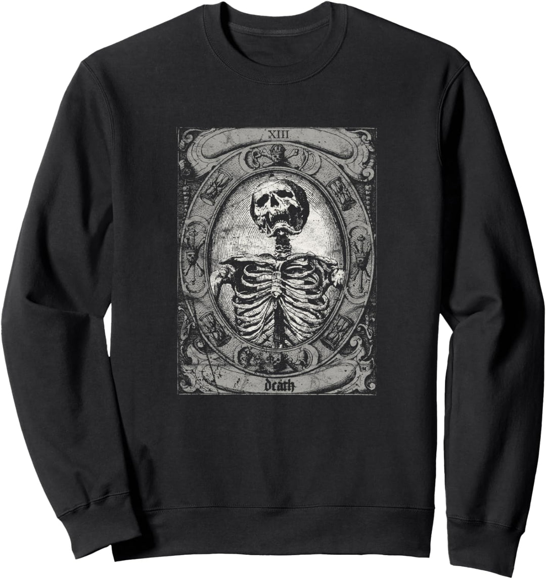 Vintage Occult The Death Tarot Card Satan Horror Grunge Sweatshirt