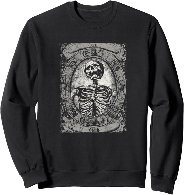 Vintage Occult The Death Tarot Card Satan Horror Grunge Sweatshirt