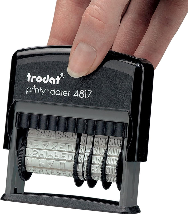 Trodat Datumstempel Stempel 4817A schwarz Datum + 12 Formeln, Datum + 12 Formeln