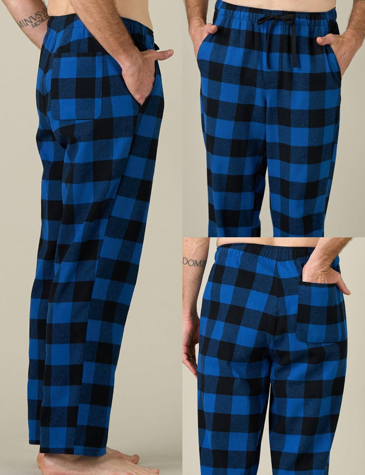 LAPASA Herren Fleece Pyjamahose Relaxed Fit Lounge Hose M128 S Wärmer: Baumwollflanell Baumwollflane