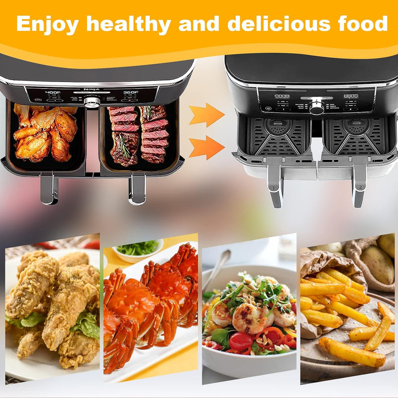 Pipihome Silikontopf für Ninjas Dual Air Fryer, 2PCS Silikon Air Fryer Liner Double Air Fryer Siliko