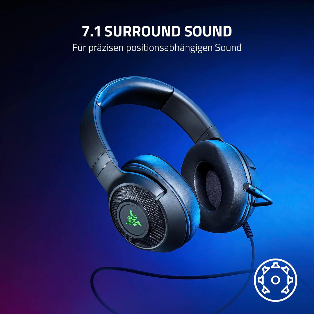 Razer Kraken V3 X - Kabelgebundenes USB-Gaming-Headset (Ultraleichter Kopfhörer, TriForce 40-mm-Trei