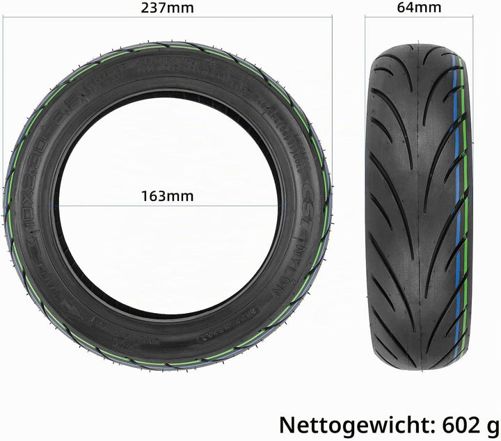 TREFAN 10 * 2,30-6,5 Ersatzräder für NIU KQi2/KQi2 Pro Elektroroller 10 Zoll Reifen Tubeless Schlauc