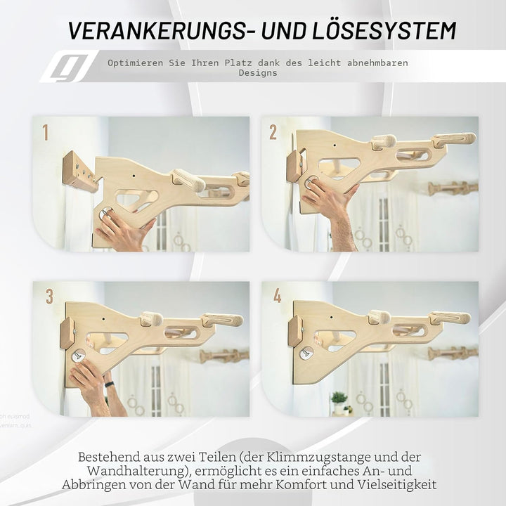 Gorilant® Klimmzugstange, Pulls-Ups, mehrere Griffarten, bis 130 kg, Workout,