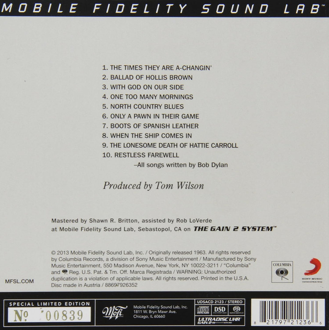 The Times They Are a-Changin', Audio-CD