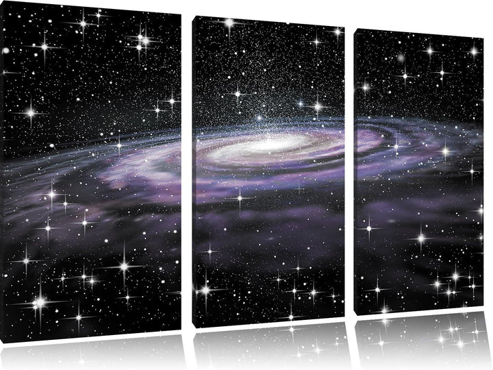 Pixxprint Spiralgalaxie im Weltall als Leinwandbild/Grösse: 3 Teilig (120x80) cm/Wandbild/Kunstdruck