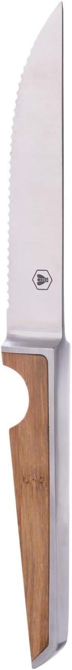 LAGUIOLE - Laguiole 426848 Set mit 4 Edelstahl-Steakmessern (24,3 cm) mit braunem Bambusholzgriff -
