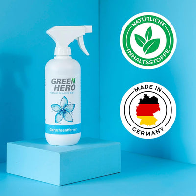 Green Hero Geruchsneutralisierer Spray 500ml für Textilien, Schuhe, Wohnräume und Auto zur Entfernun