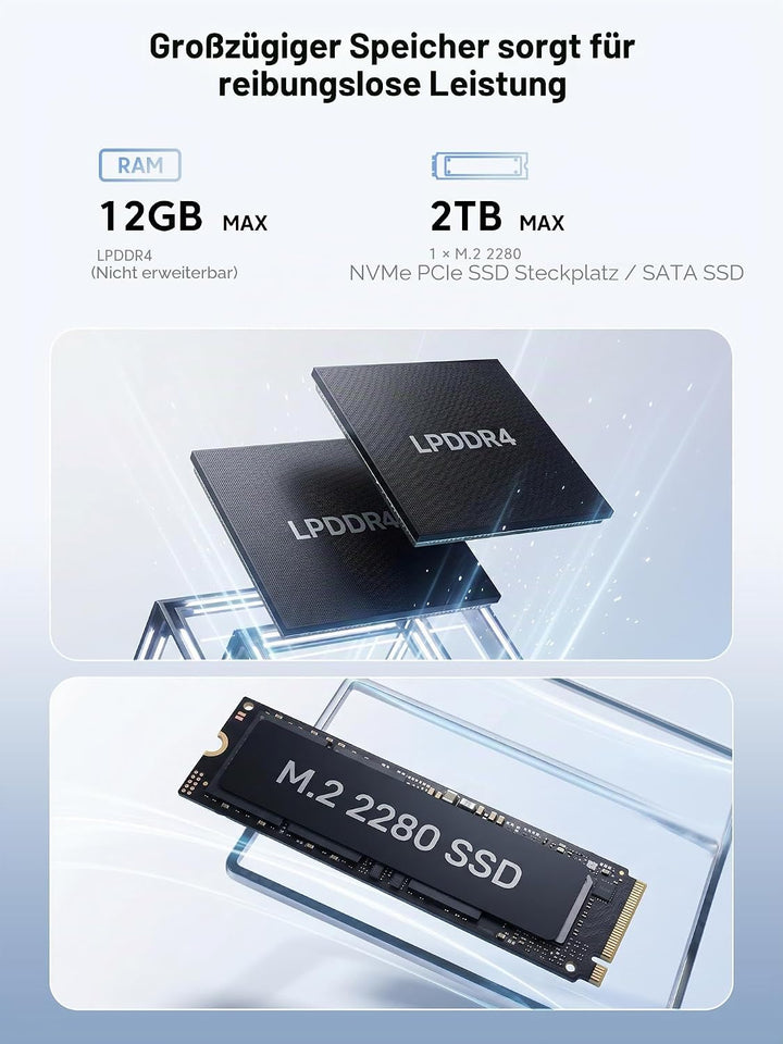 Mini PC, Intel Celeron N5105 2.9GHz 16GB RAM 512GB SSD M.2 Micro Desktop Computer, 4K UHD, WLAN, Gig