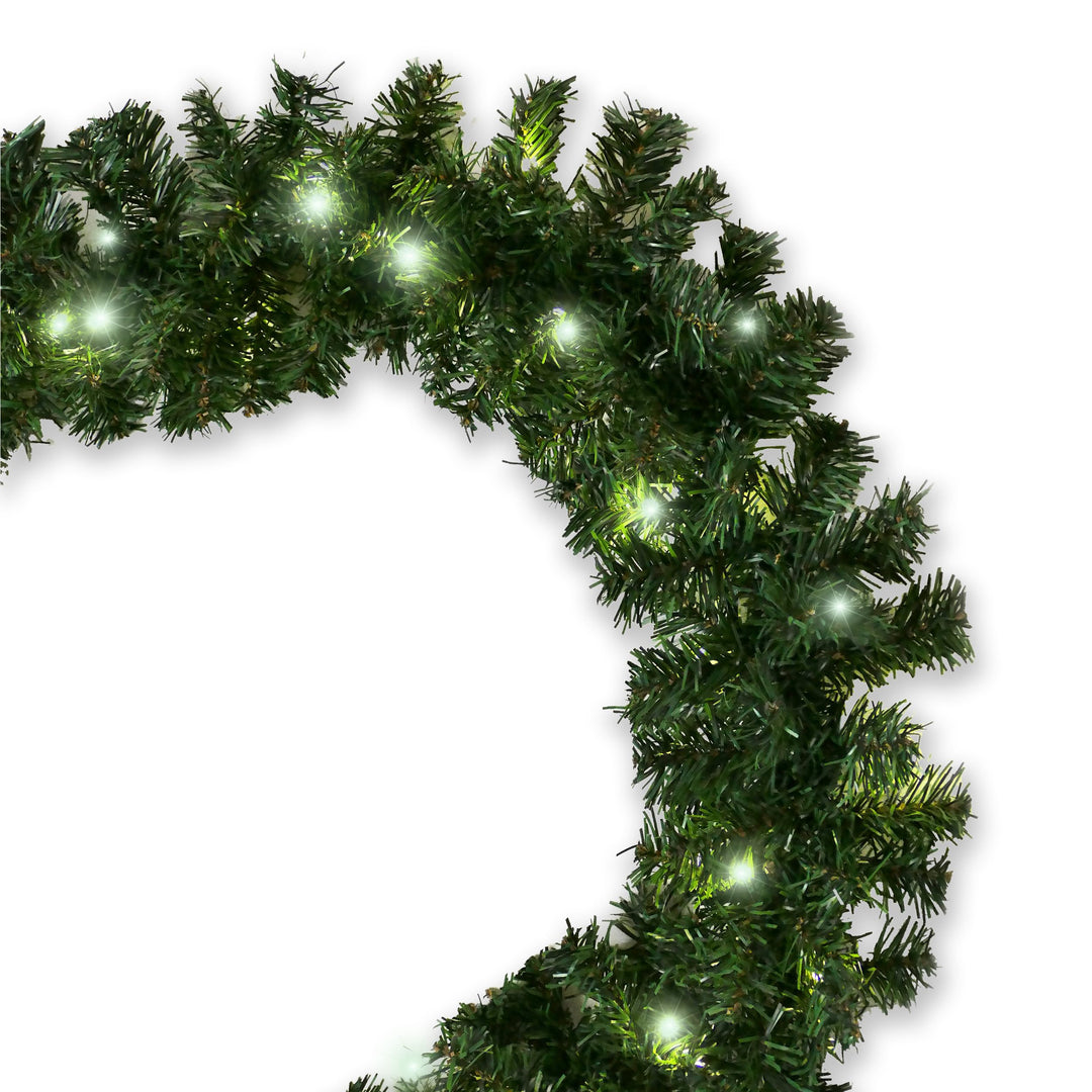Künstliche Tannengirlande 8,1 m grün mit 120 LED kaltweiss C) Länge 8,1 m 120 LED kaltweiss