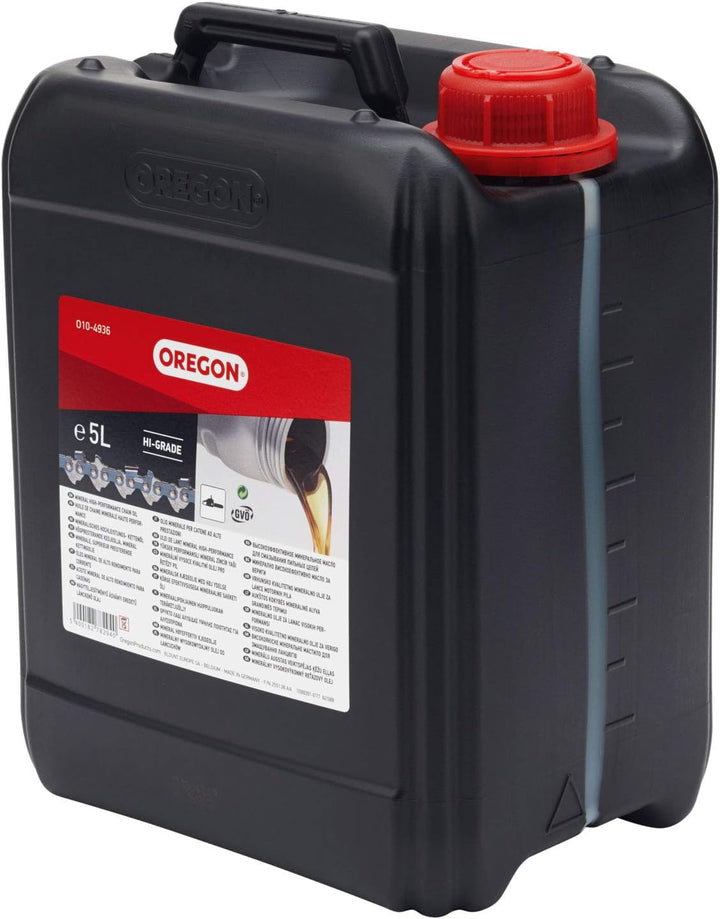 Oregon Kettensäge Öl, 5L & 3er-Pack Sägekette 35cm 3/8" LP für 35cm Schiene - 52 Antriebsglieder, 1.