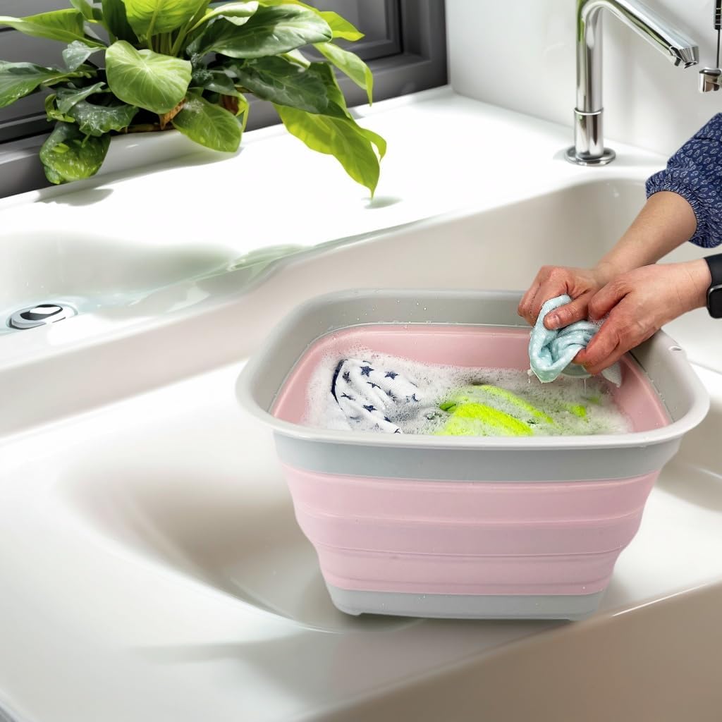 SAMMART 15L zusammenklappbare Wanne – Faltbare Geschirrwanne – tragbares Waschbecken – platzsparende