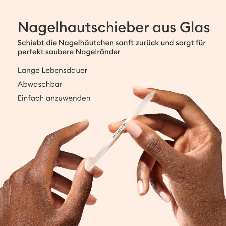 Manucurist Trio Nagelpflege-Set – Exklusive Röhrenbox mit Glasnagelfeile, Polierer und Nagelhautschi