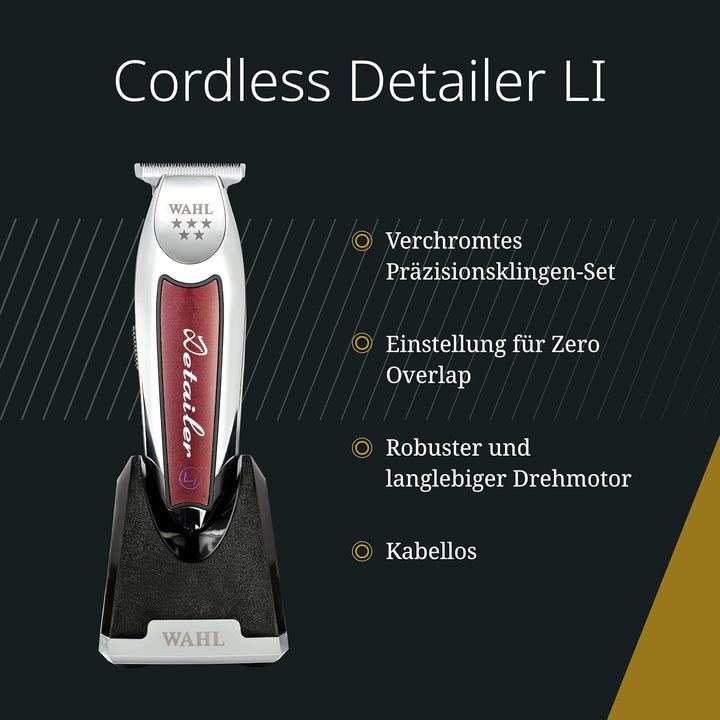 Wahl Cordless Detailer LI Hair Trimmer - Leistungsstarker Trimmer mit extra breiter T-Klinge für Kan