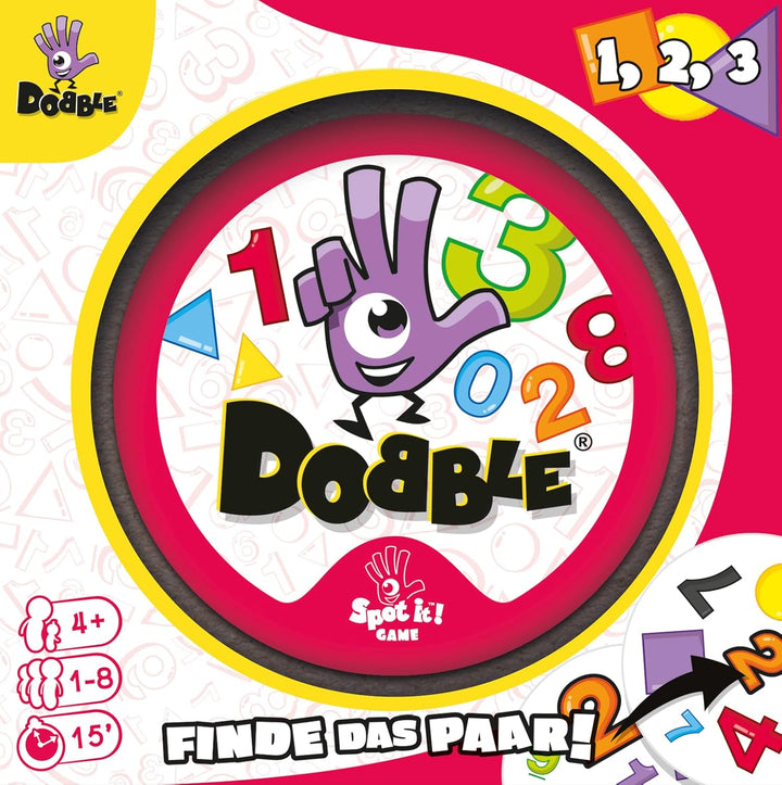 Zygomatic, Dobble 1,2,3, Eco-Sleeves, Kinderspiel, Kartenspiel, 1-5 Spieler, Ab 3+ Jahren, 10 Minute