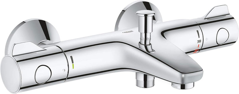 Grohe GRT 800 THM Wanne AP 1/2" F, Silber Mit Anschlüssen, Mit Anschlüssen