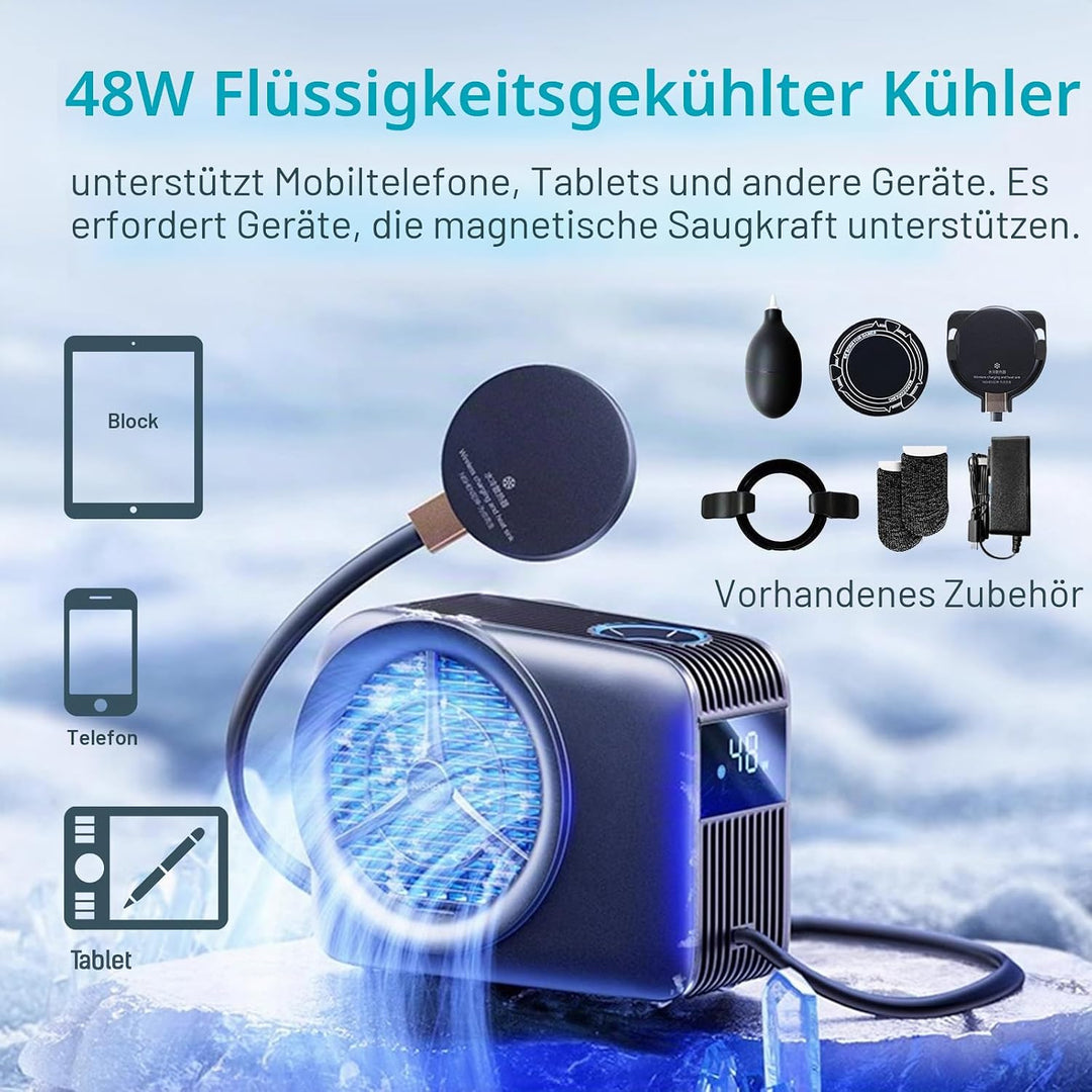 Magnetischer Handykühler, Handykühler, Pad-Kühler, Telefon-Kühler mit Flüssigkeitskühlung, Einfriere